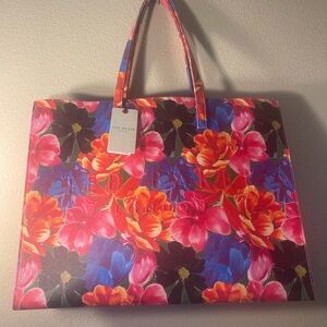 Ted Baker London large floral tote NWT the Icon tote